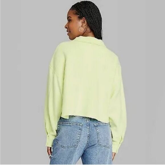 🆕🧥Wild Fable Fleece Shacket - Vibrant Yellow - Picture 2 of 7